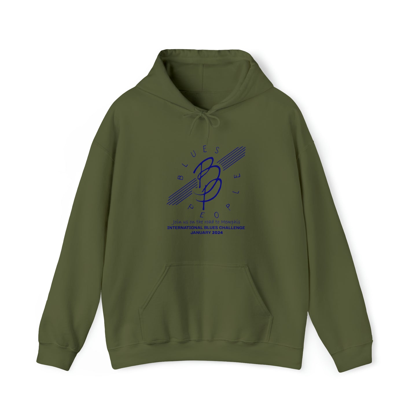 Unisex Heavy Blend™ Hoodie Sweatshirt - Blue Logo - Journey to Memphis