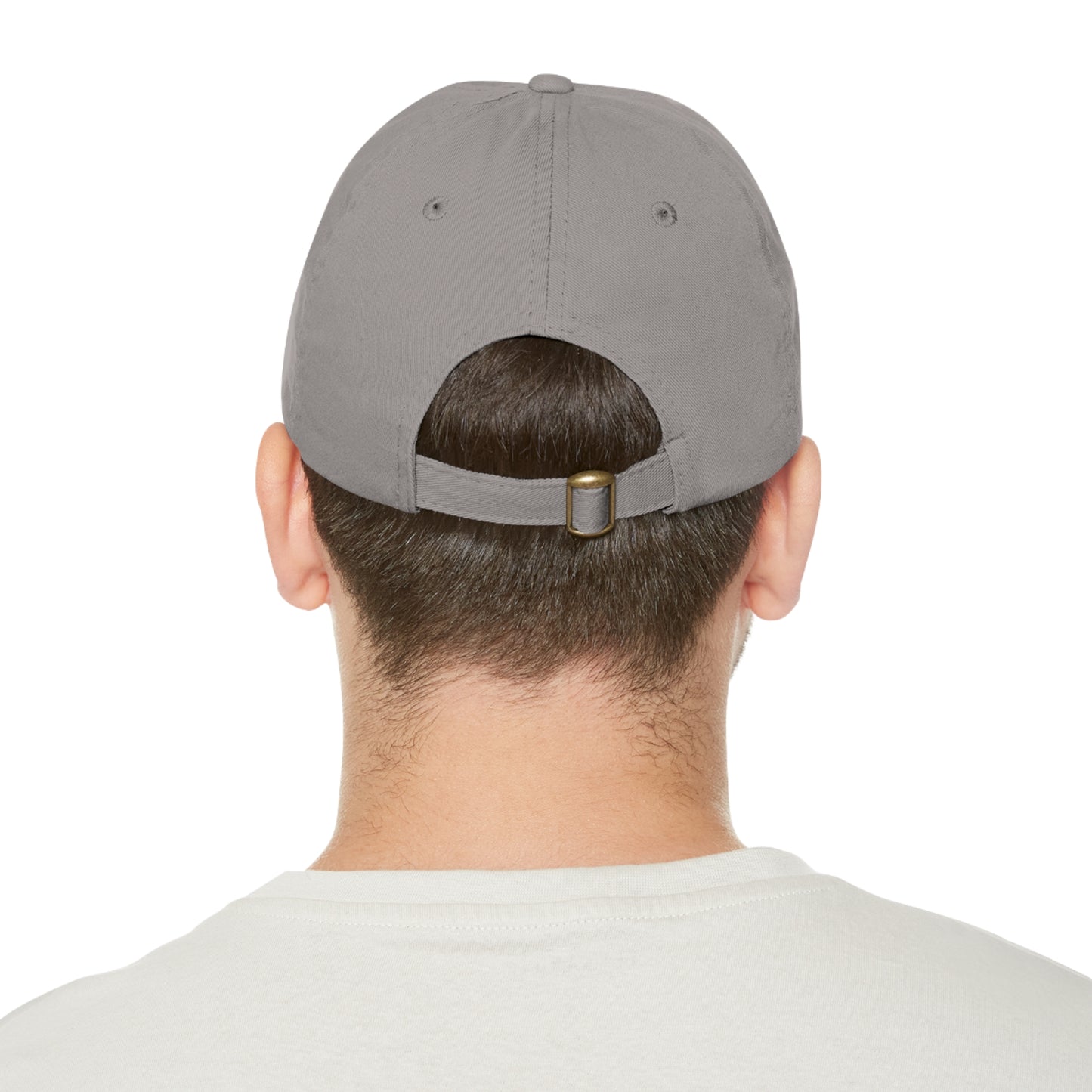 Low Profile Hat with Leather Patch (Rectangle) - Black Logo