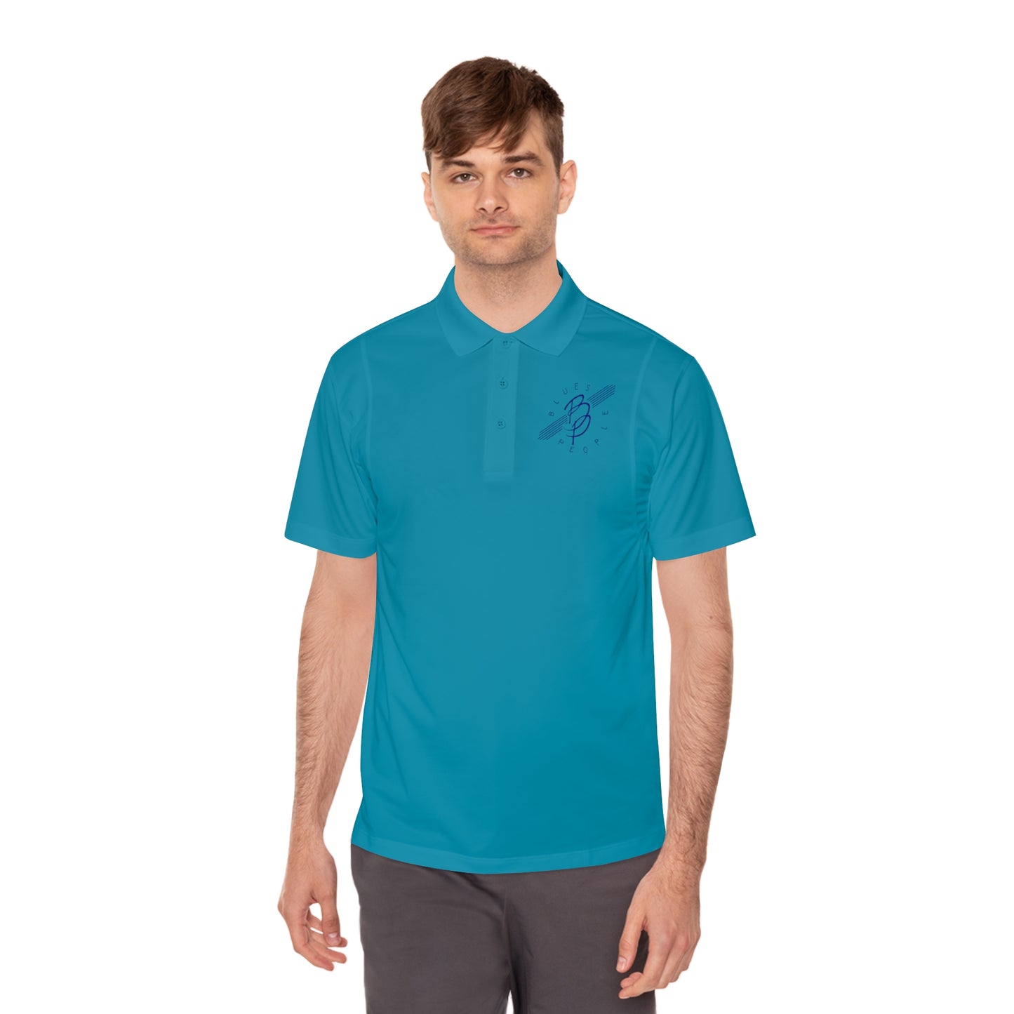 Men's Sport Polo Shirt - Blue Logo