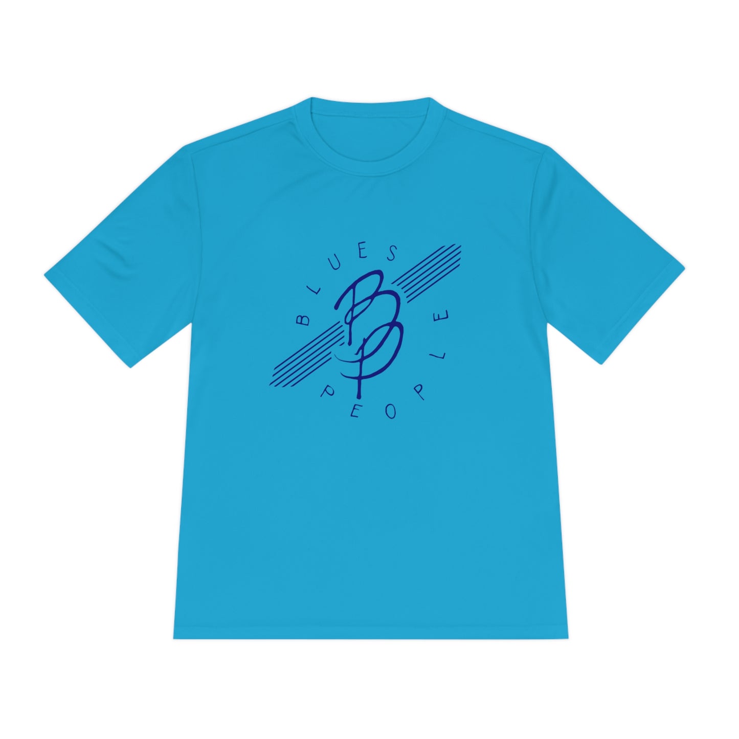 Unisex Moisture Wicking Short Sleeve T-Shirt - Blue Logo