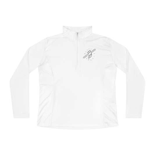 Ladies Quarter-Zip Pullover - Black Logo