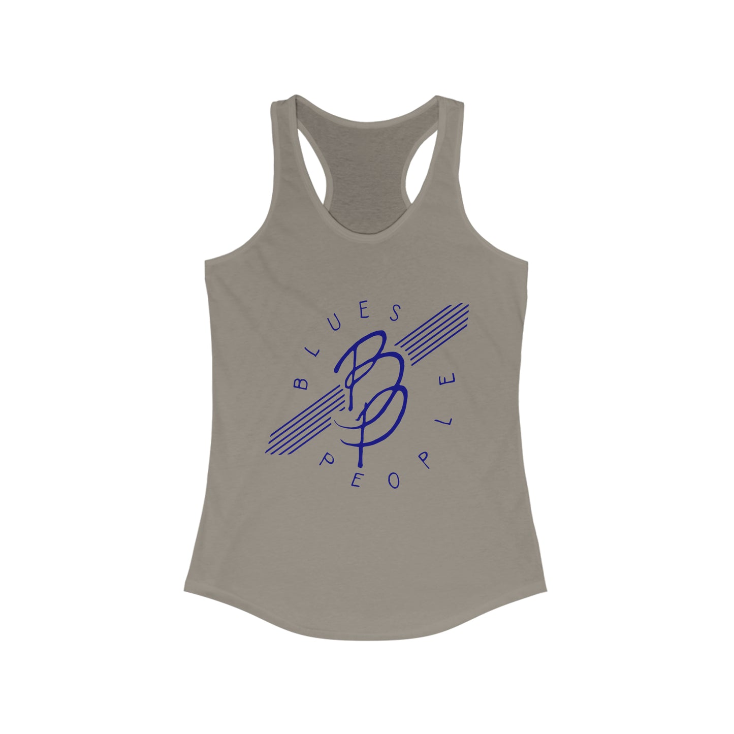 Ladies Ideal Racerback Tank - Blue Logo