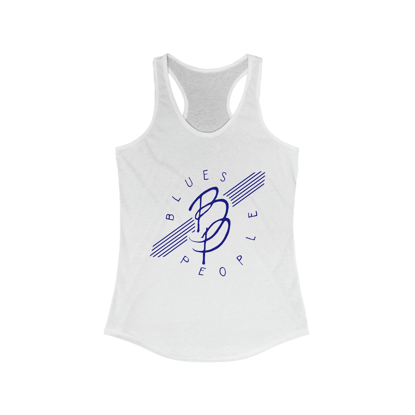 Ladies Ideal Racerback Tank - Blue Logo