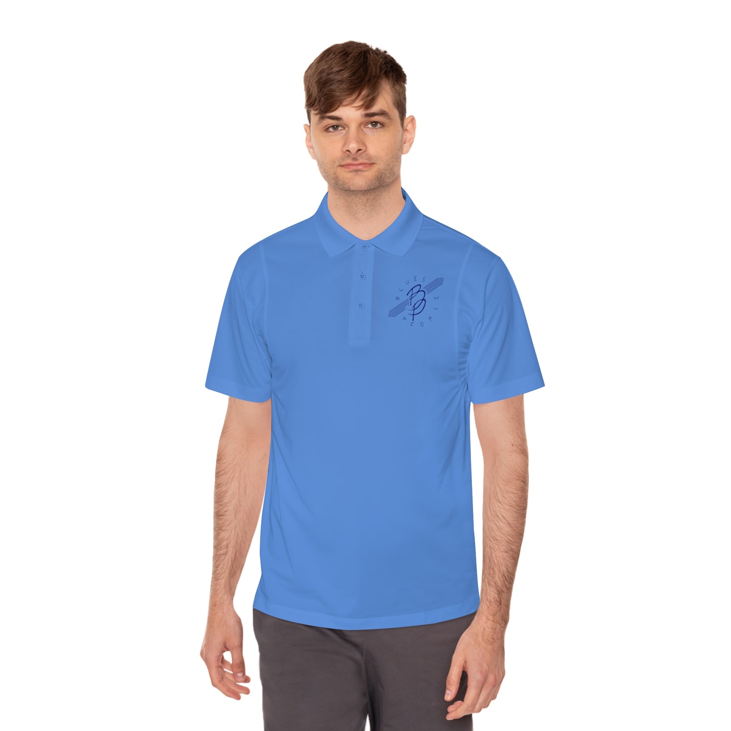 Men's Sport Polo Shirt - Blue Logo