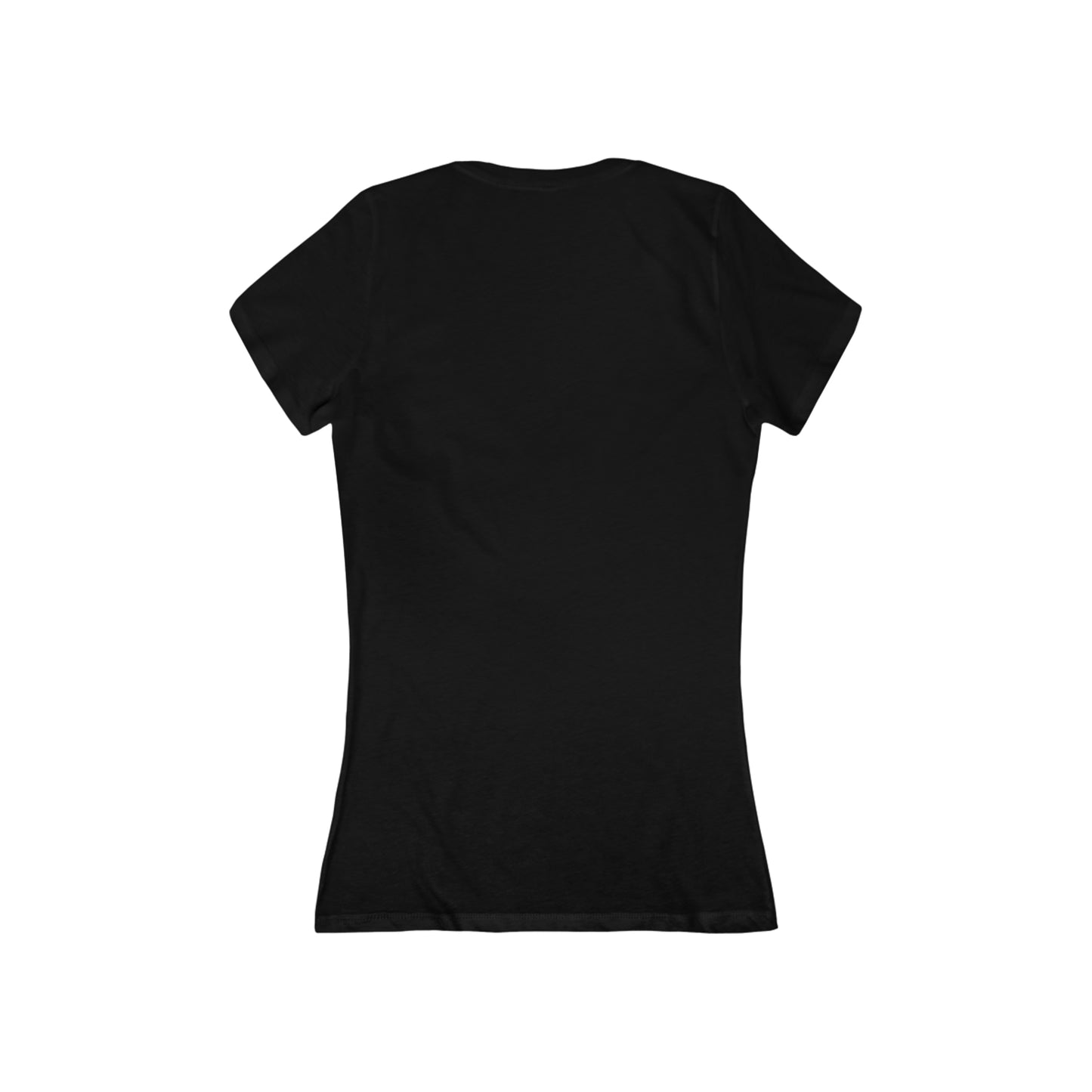 Ladies Jersey Short Sleeve Deep V-Neck T- Shirt - White Logo - Journey to Memphis