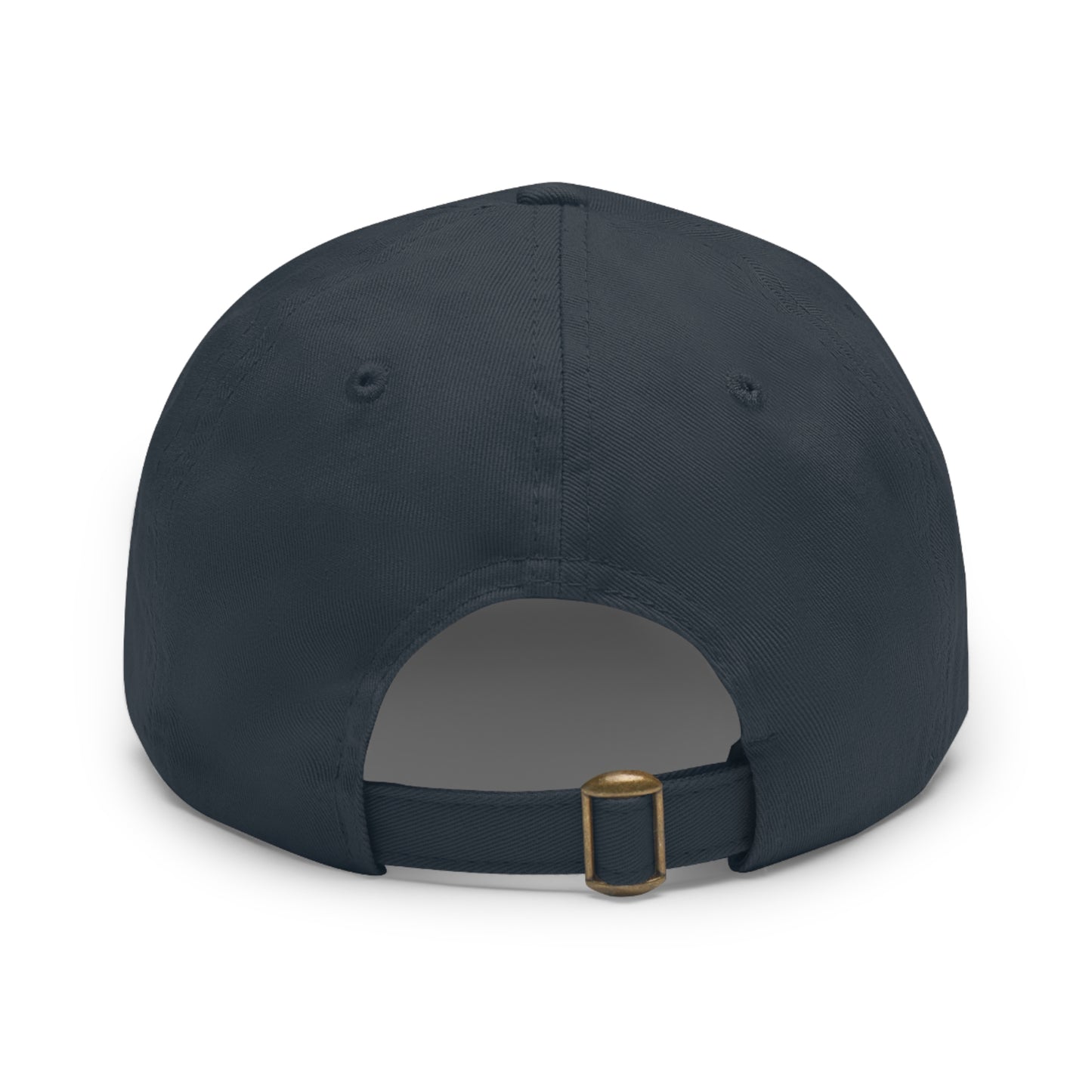 Low Profile Hat with Leather Patch (Rectangle) - Black Logo