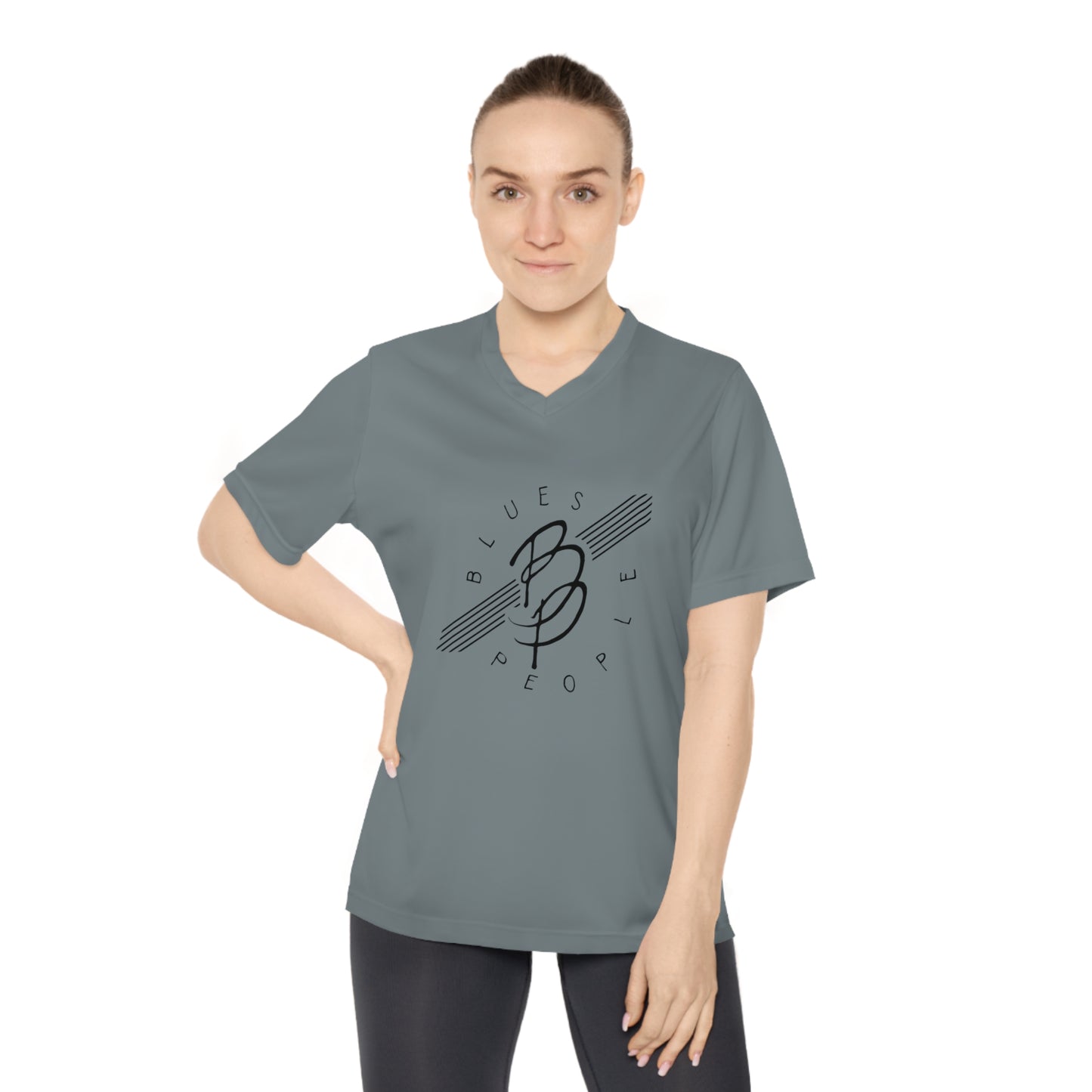 Ladies Performance V-Neck T-Shirt - Black Logo