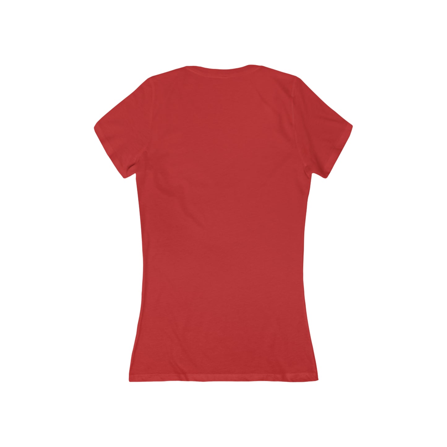 Ladies Jersey Short Sleeve Deep V-Neck T- Shirt - White Logo