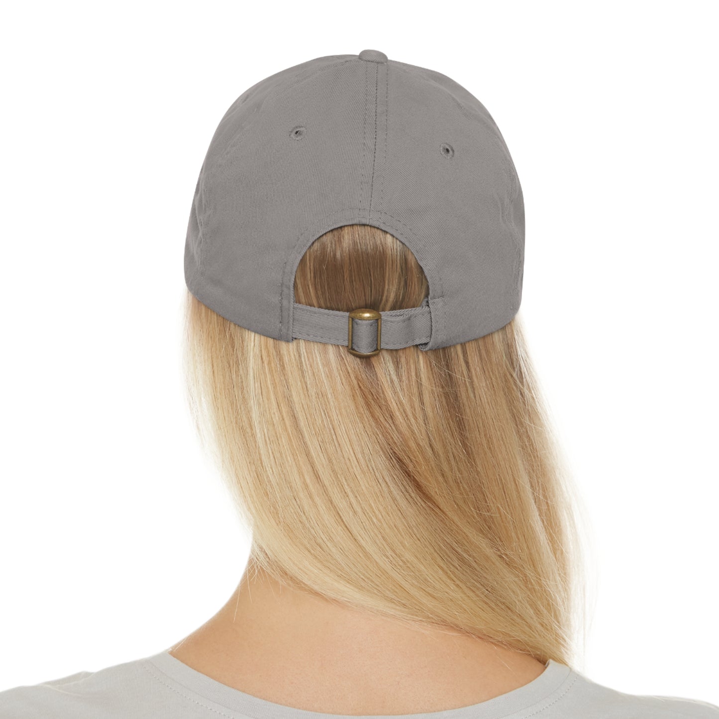 Low Profile Hat with Leather Patch (Round) - Blue Logo