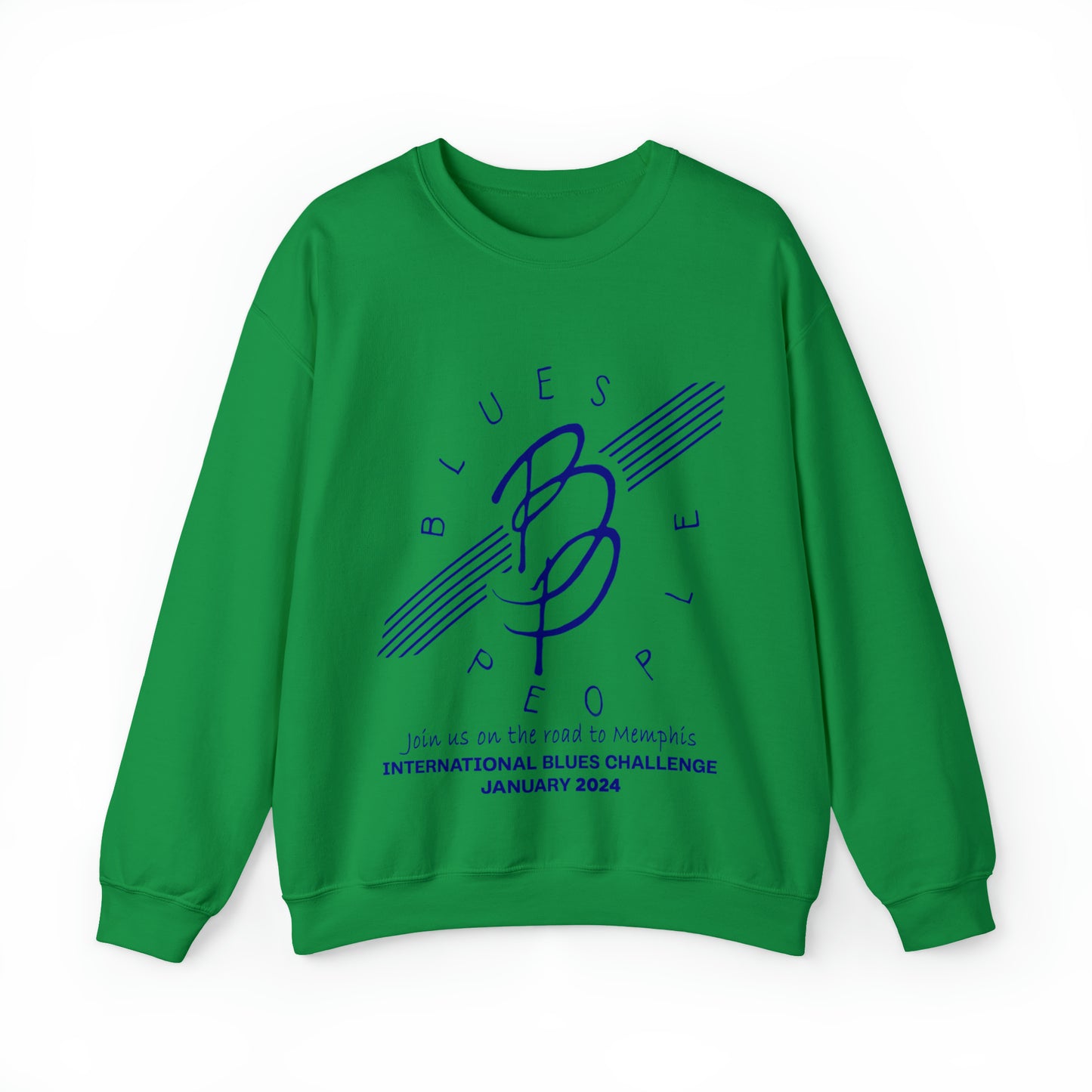 Unisex Heavy Blend™ Crewneck Sweatshirt - Blue Logo - Journey to Memphis