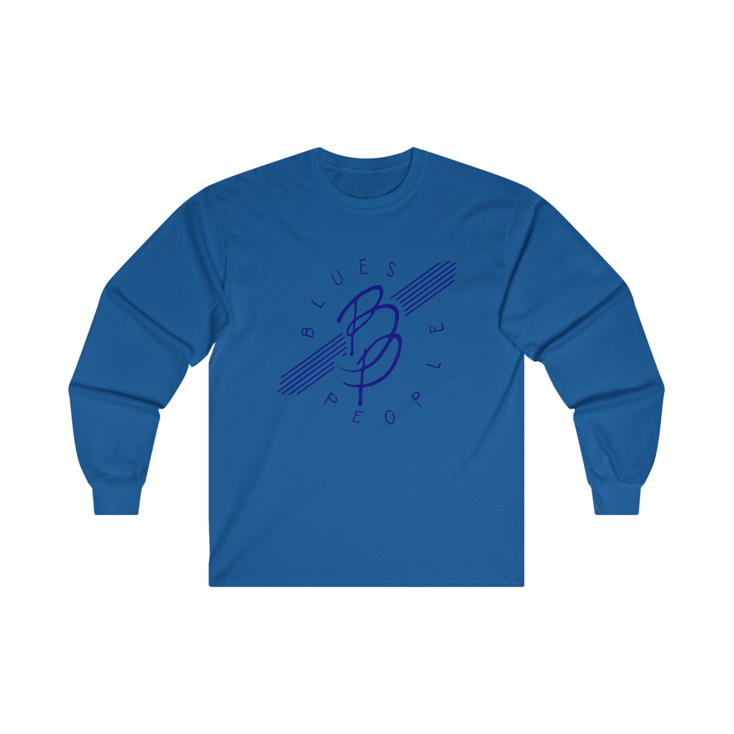 Unisex Ultra Cotton Long Sleeve T- Shirt - Blue Logo