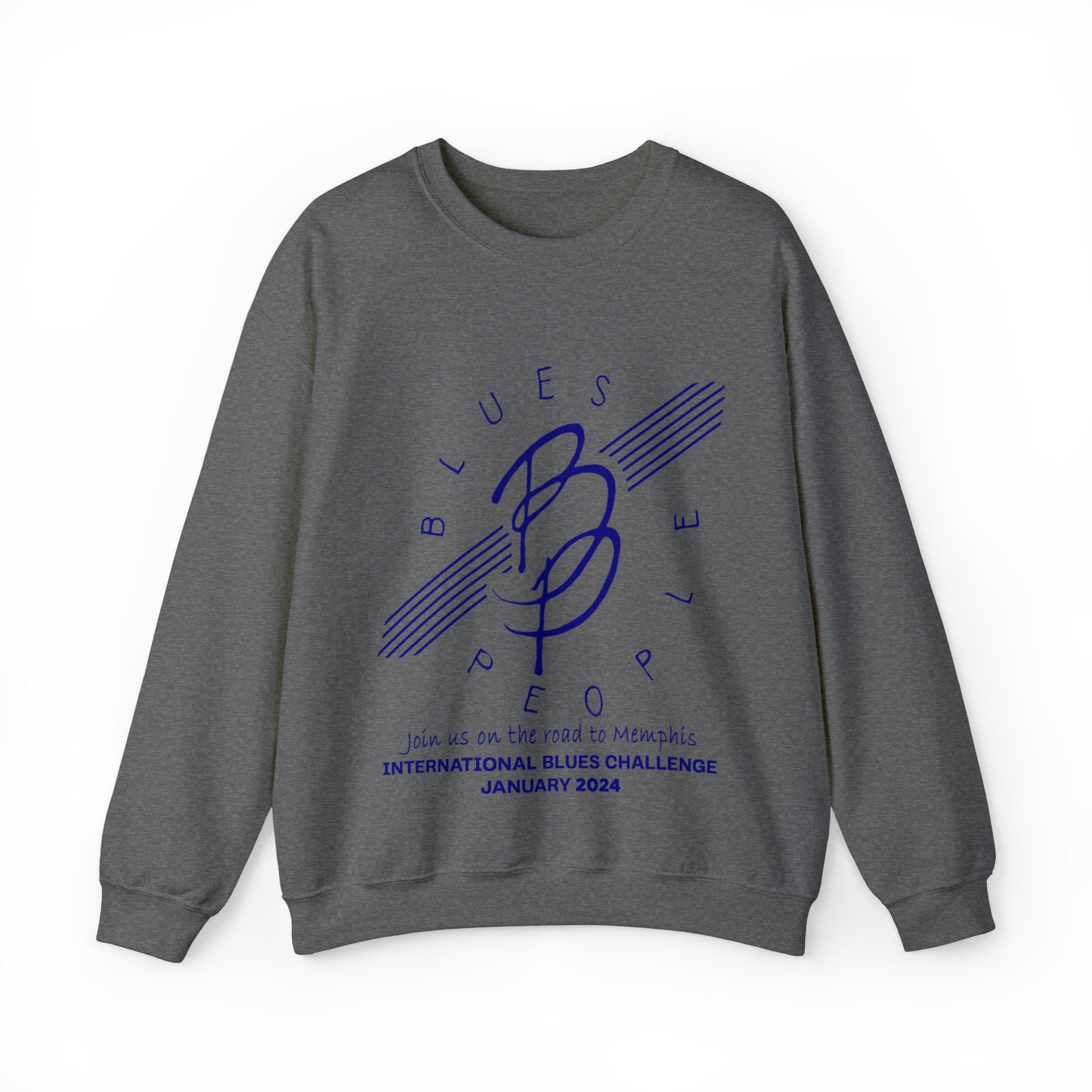 Unisex Heavy Blend™ Crewneck Sweatshirt - Blue Logo - Journey to Memphis